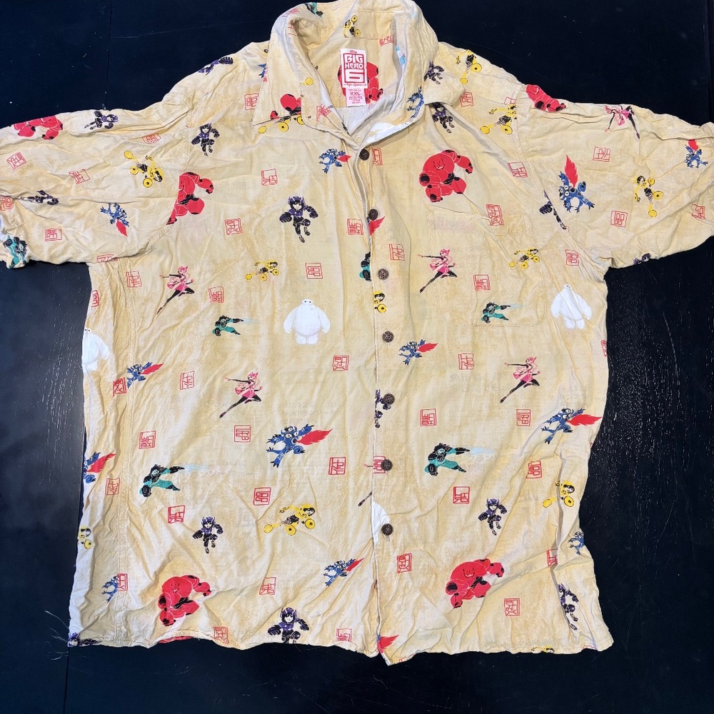 D23 Expo 2015 RARE Big Hero 6 Hawaiian Shirt XXL John Lasseter Reyn Spooner